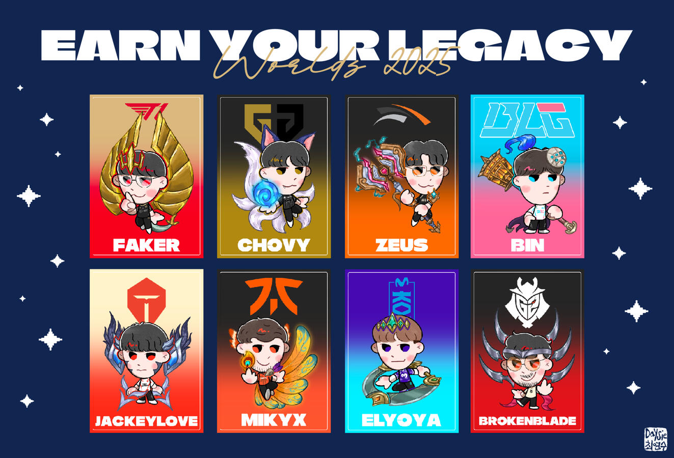 Team Cards for G2 Worlds Watch Party 2025